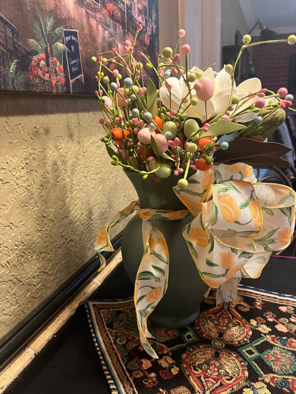 Floral Magnolia & Spring Berry Arrangement with Yellow Ribbon - Home Accents - Picture 8 of 12
